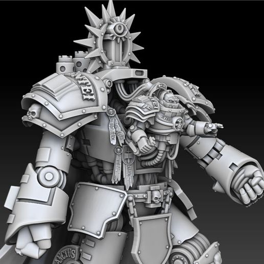 Silber Wächter Dämon Jägerin extra Bits Baby Träger Stil mod grau Ritter Hammerkrieg sci fi Inquisition fürchten 3D print model - Mito3D