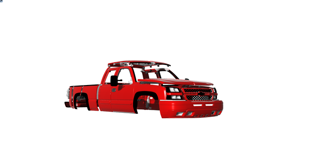 silverado 06 extended cab 355mm wheel base 1 10 axial scx10 toyota ford bronco jeep traxxas rc 313mm scale chevrolet cat eye truck dually 3d print model - Mito3D