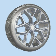 silverado snowflake wheels rims chevy gmc truck scale model 1/25 1/24 1/18 1/10 3d print model - Mito3D