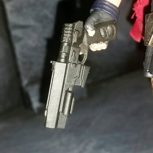 mão prata cannon1 12 açao figura exótico arma fogo acessório 6 polegada 1 brinquedo johnny cyberpunk maloriano canhão 3D print model - Mito3D