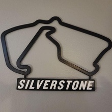Silverstone pista mapa placa identificação parede arte 3d print model - Mito3D