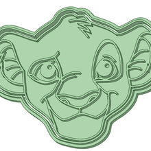 simba cara king lion face cookie cutter 3d print model - Mito3D