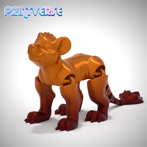 simba lion cub articulated print place 3D print model - Mito3D