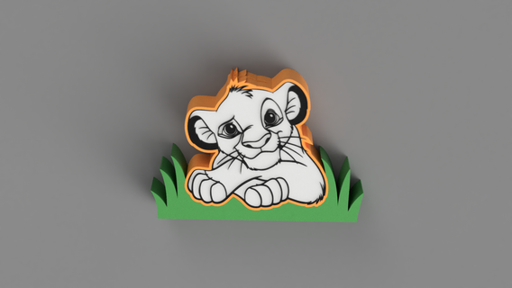 Simba aslan kral para Kutu domuzcuk banka Disney çocuk 3d print model - Mito3D