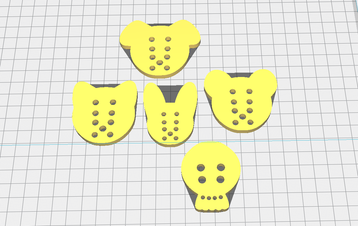 basit hayvan düğmeler buton çamaşırlar kumaş dekorasyon moda 3D print model - Mito3D