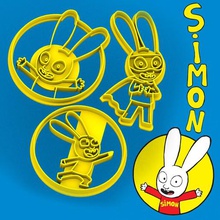 simon happy rabbit - cookie cutter bunny dough clay 8cm home cookies battery buddy france french printable cakes 3d print dining cooky cookiecutter markers 3dprint kitchen biscuit sharp plate household house gingerbread ginger bread fondant 3d print model - Mito3D