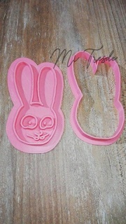 simon rabbit cutter face marker cutting stamp porcelain fondant clay polymer 3d print model - Mito3D