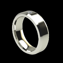simple 1 stone mens wedding band jewelry 3d print model - Mito3D