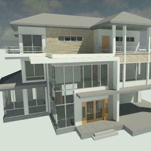 basit 3d ev mimari bina dış klasik revit 3d print model - Mito3D