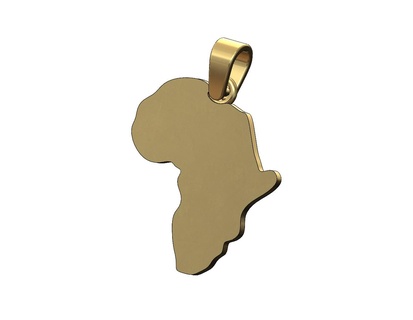 simple africa pendant charm bail 3d print model engravable necklace jewelry findings gold silver printable jewellery bracelet fashion bling luxury 3d print model - Mito3D