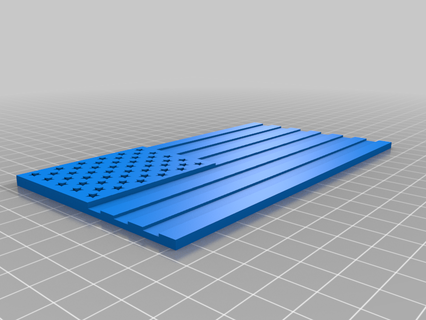 simple american flag tri-tone print single extruder beginner 2d art lithophanes 3d print model - Mito3D