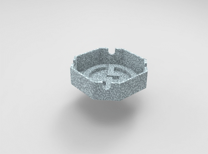 simple ashtray 3d printing 3dart 3dtoy toy games kid play ash 3D print model - Mito3D