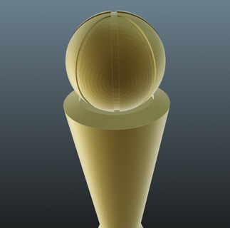 semplice cestino palla trofeo Thropy tazza mondo pallacanestro campo campione oro premio souvenir giocattolo medaglia 3d print model - Mito3D