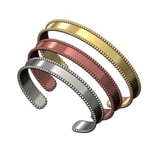 Facile perlé 10mm manchette bracelet 3d impression modèle bijoux perle bulle or imprimable bar gravable 3d print model - Mito3D