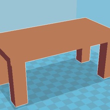 simple brown table architecture 3d print model - Mito3D