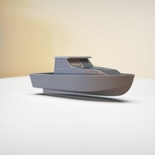 simple cabin cruiser boat ivonne gadget scalemodel airplane toy wargaming miniature vehicle military tank sailboat 3d print model - Mito3D