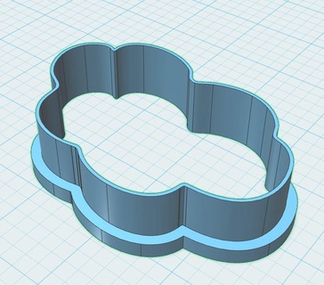 simple cloud shaped cookie cutter baking biscuit 3d print model - Mito3D