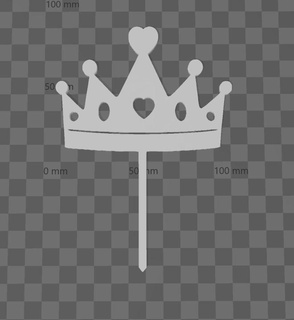 simple crown cake topper 3d print model - Mito3D