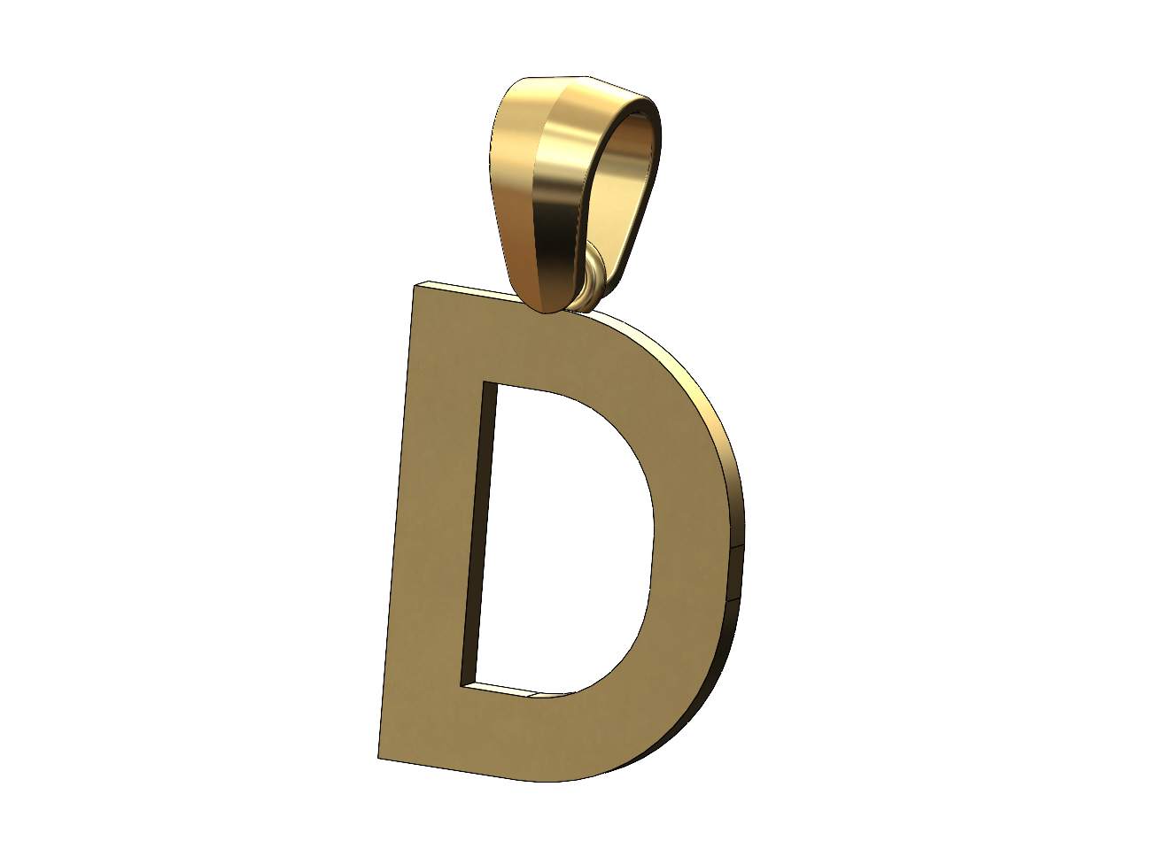 semplice d iniziale lettera focoso font pendente fascino cauzione 3d stampa modello gioielleria alfabeto lettere calligrafia monogramma testo vettore oro collana argento design minimalista stampabile 3D print model - Mito3D