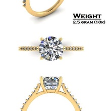 simple diamond ring jewelry dmanond engagment single stone 3d print model - Mito3D