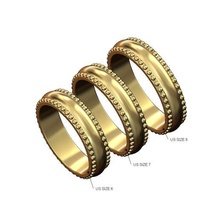 simple dotted dome band sizes 6 7 8 3d print model jewelry bead beaded stacker fashion printable gold silver stackable ring jewellery 3d print model - Mito3D