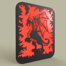 einfache Drachen - Flamme Kunst 2dart 2d-Kunst 2d-Wand-Kunst dragon fantas fantasy Malerei 3d print model - Mito3D