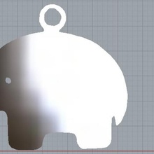 simple d'éléphant pendentif bijoux animal la nature 3d print model - Mito3D