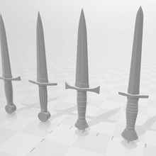 simple fantasy dagger pack gadget knife bowie prop blade weapon 3d print model - Mito3D