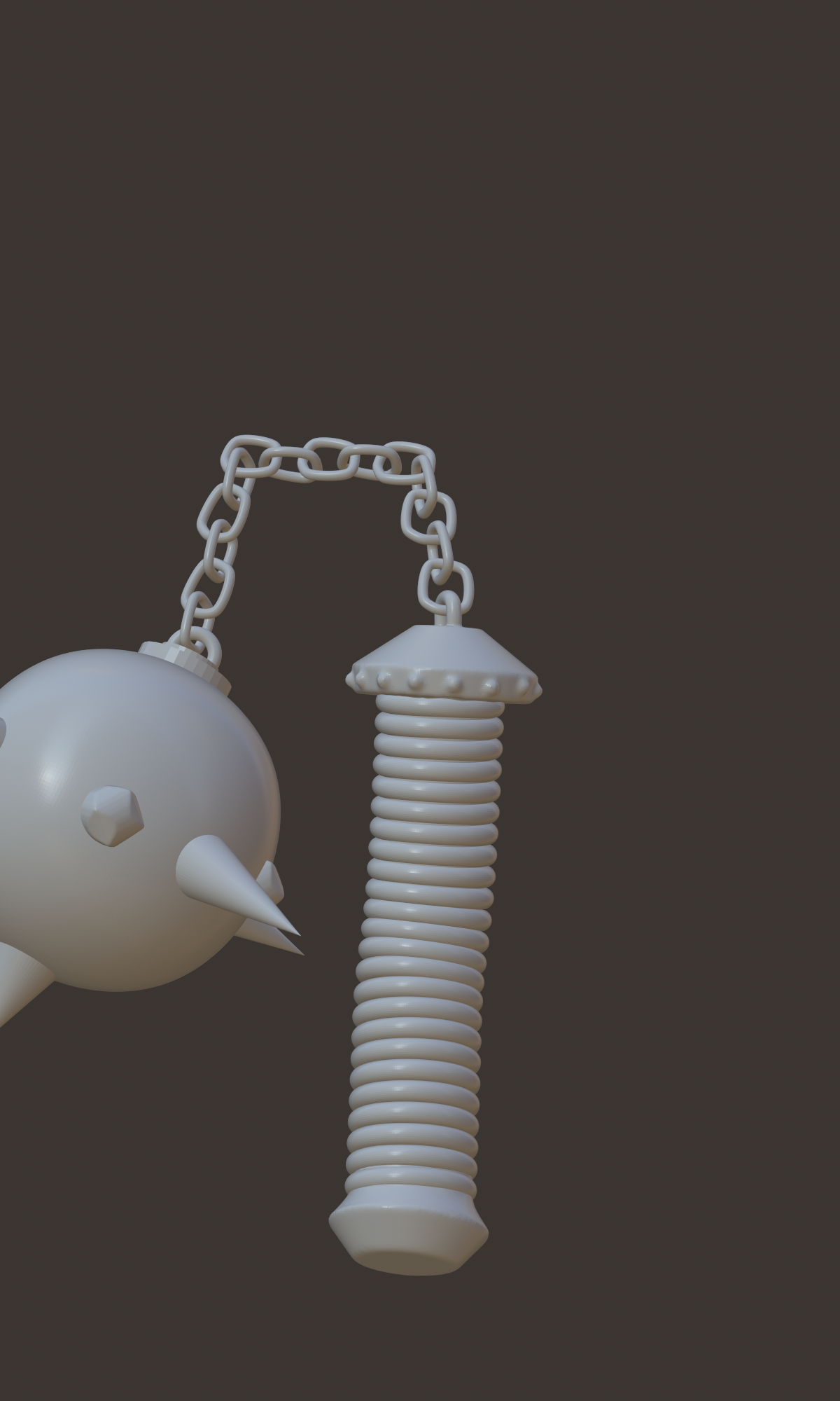 simple flail weapon cosplay chain knight medieval 3D print model - Mito3D