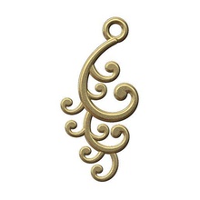 simple floral scroll pendant charm 3d print model jewelry printable necklace bracelet 3d print model - Mito3D
