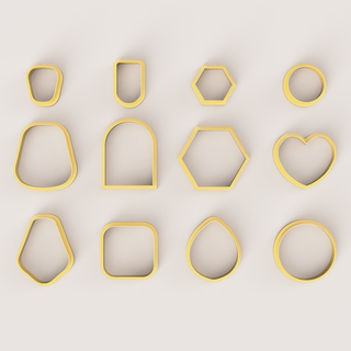 semplice forme impostato polimero argilla taglierina forma unico Fai gioielleria 3d print model - Mito3D