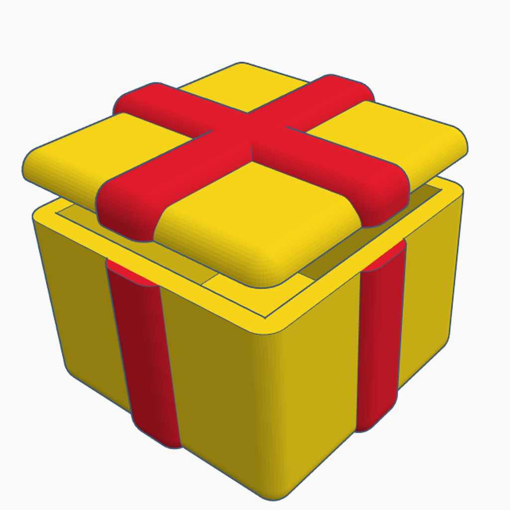 simple gift box happy new year containers 3D print model - Mito3D