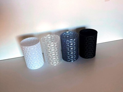simple glass crystal pattern walls pencil holder vase pot 3d print model - Mito3D