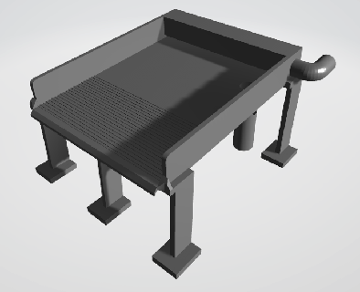 Facile or concentrateur meunier table lessive creux écluse chercher minéraux outil 3d print model - Mito3D