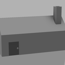 simples casa pequeno escala chaminé porta oco 3d print model - Mito3D