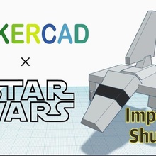 basit bir imparatorluk mekiği tinkercad sanat modelleri starwars uzay gemisi 3d print model - Mito3D