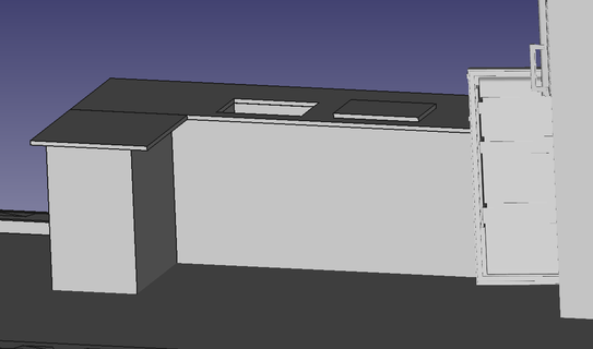 simple kitchen counter 3d print model - Mito3D