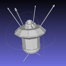 semplice luna 3 sonda spaziale stampabile miniatura arte 3d printing replica volo navicella Luna 3d print model - Mito3D