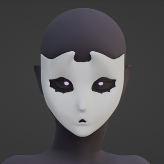 sencillo máscara diseñando anime demonio cosplay Víspera Santos 3d print model - Mito3D