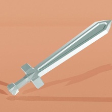 simple medieval sword props 3d print model - Mito3D