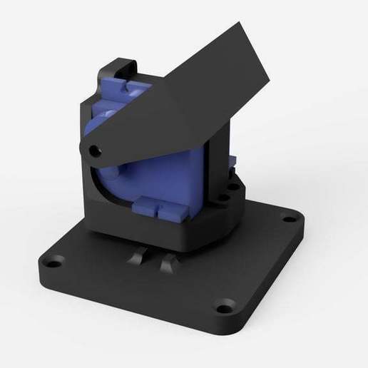 semplice micro servo padella inclinare meccanismo minimalista piccolo robotica 3D print model - Mito3D