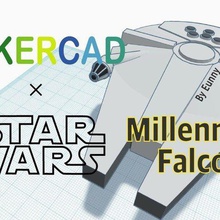 simple millennium falcon tinkercad art models starwars spaceship madewithtinkercad eunny 3d print model - Mito3D
