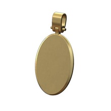 einfach Oval gravierbar Anhänger Kaution 3d drucken Modell Schmuck druckbar Gold Silber Halskette Münze Beute HipHop bling 3d print model - Mito3D