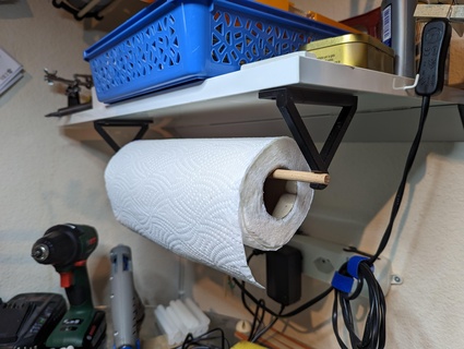 simple paper towel holder shelf papertowel tissue self organizer easy 3d print model - Mito3D