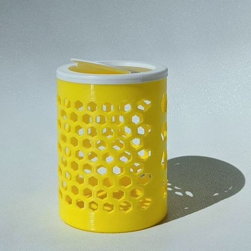 sencillo patrón compartimiento tapa cubrir basura imprimir lata 3D print model - Mito3D