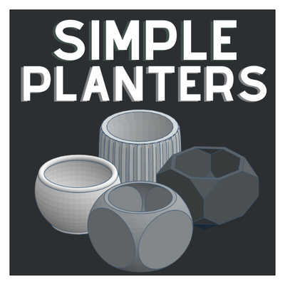 simple planters home planter decor plant gardening 3d print model - Mito3D