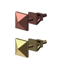 einfach Pyramide Zucht Ohrring 3d drucken Modell Schmuck Quadrat dimond Muster druckbar Silber Gold Sterling geometrisch zeitgenössisch Einfachheit modern Ohrringe 3d print model - Mito3D