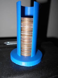 simples trimestre suporte 1 rolos vale pena moeda recipientes caixa organização armazenamento 3d print model - Mito3D