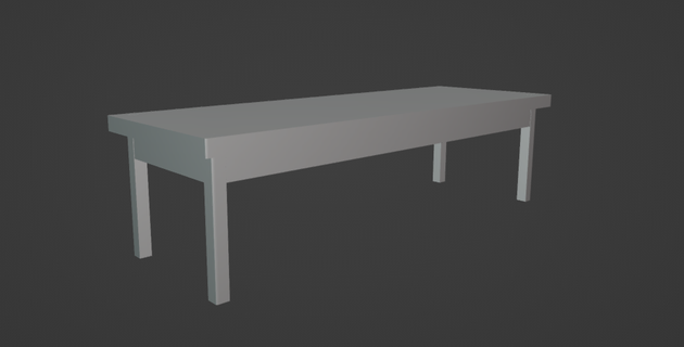 Facile rectangulaire table meubles accessoires terrain paysage dîner mm 3d print model - Mito3D