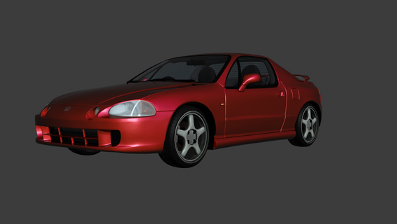 simple red convertible car auto moto 3d print model - Mito3D